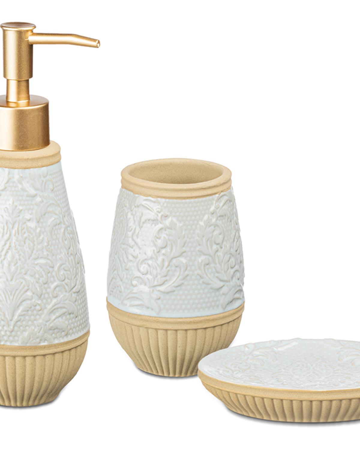 Royal Комплект За Баня 3 бр. 8x8x20+7x7x10+14x10x3 см Сив