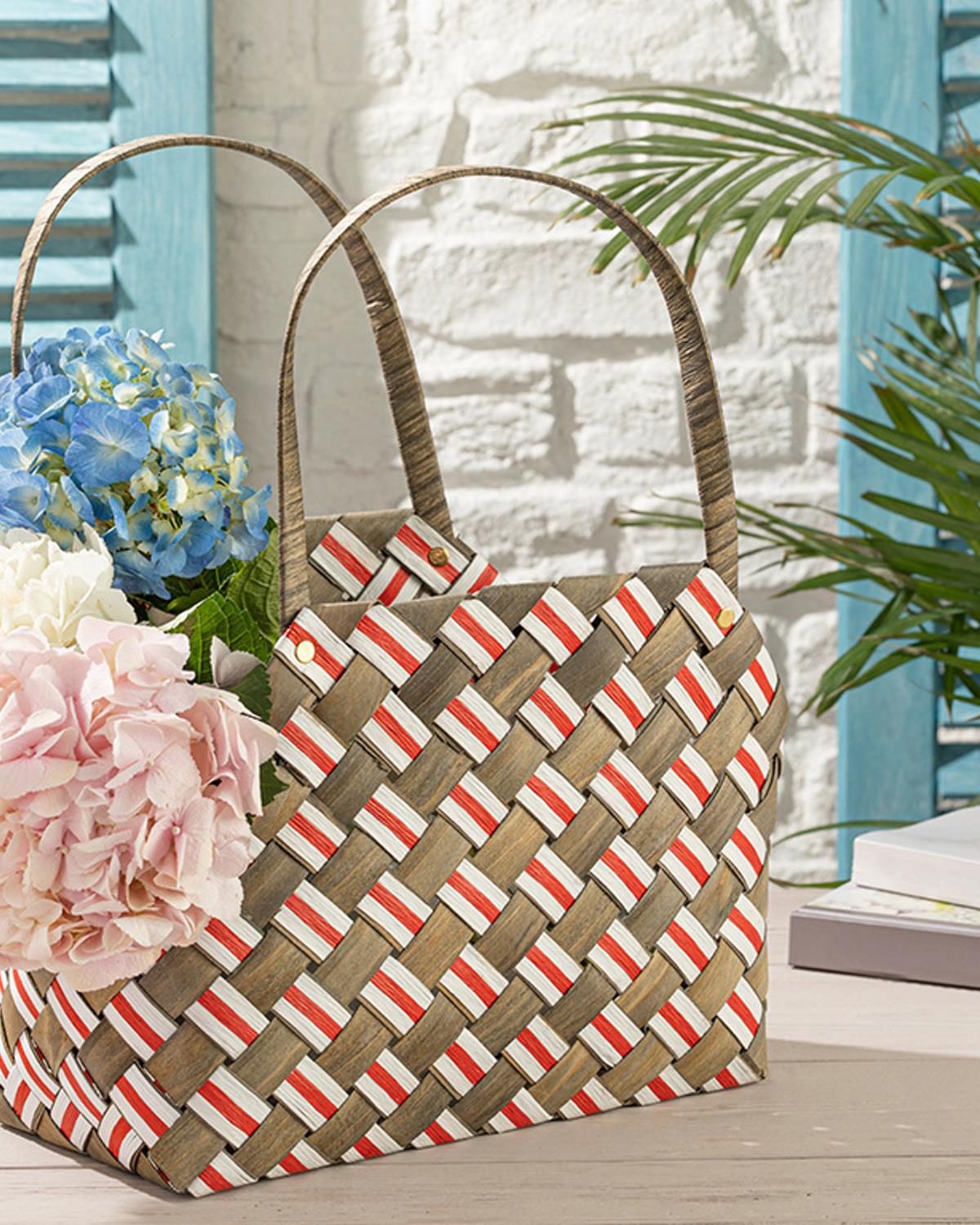 Royal Stripe Кошница 39x17x26 см Сив - Червен