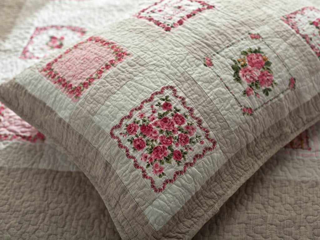 Roza ПОКРИВКА ЗА ЛЕГЛО К Двоен Печворк 240x260 cm Beige