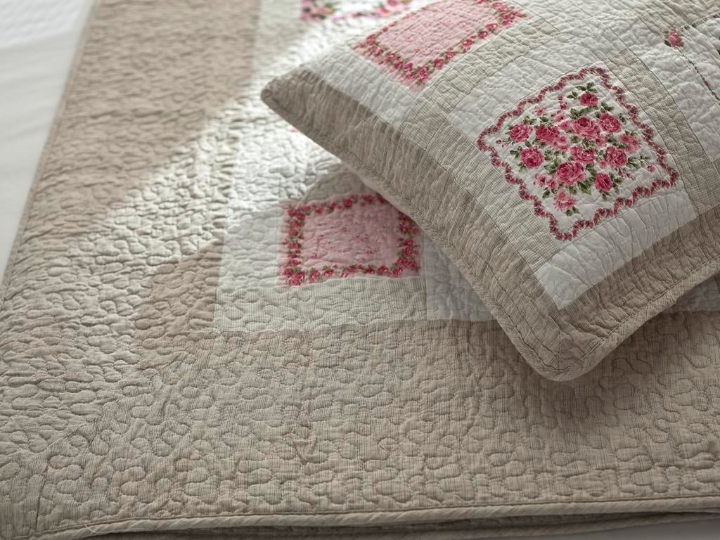 Roza ПОКРИВКА ЗА ЛЕГЛО К Двоен Печворк 240x260 cm Beige