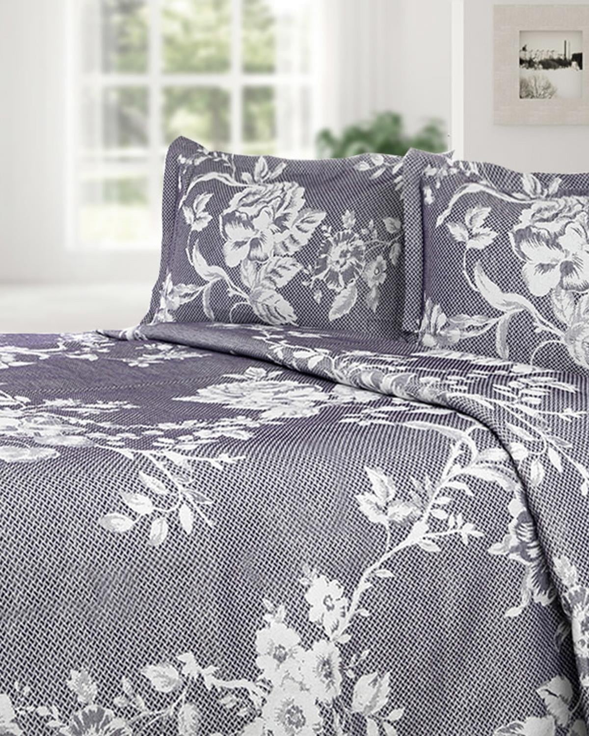 Ruby Rose Покривка За Легло К Двоен Размер, Жакард, Тъмно Лилаво, 230 X 250 Cm