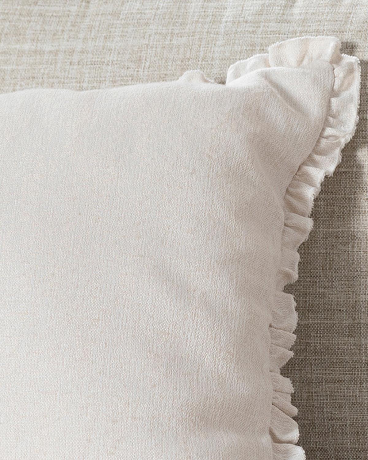 Ruffle Декоративна Възглавница С волан 45x45 см Екрю