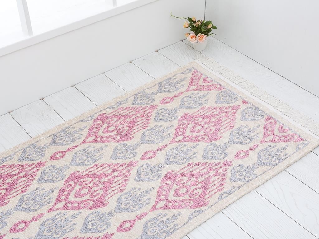 Rug КИЛИМ С пискюли Шенил 80x150 cm Pink-Gray