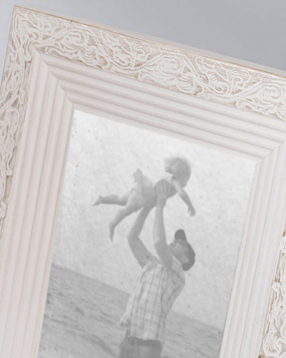 Rustic Рамка 10x15 см Антично бял