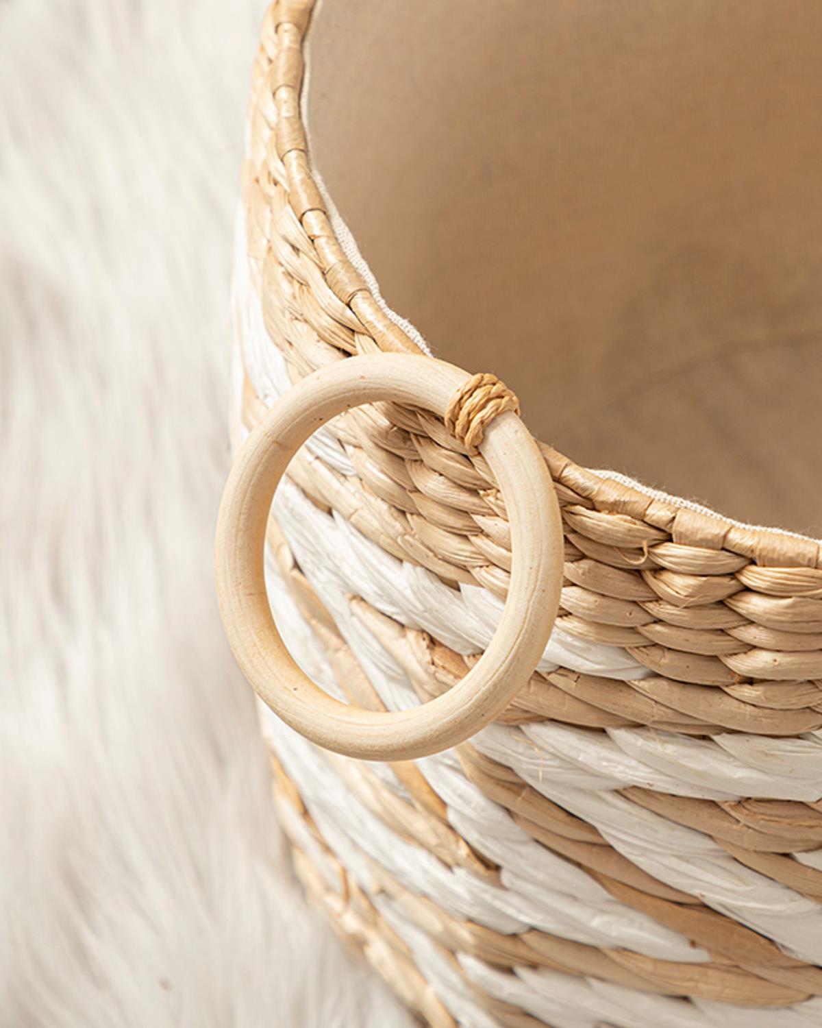 Rustic Кошница Слама 28x24 см Бежов