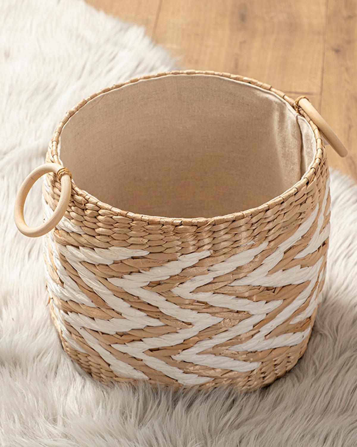 Rustic Кошница Слама 28x24 см Бежов