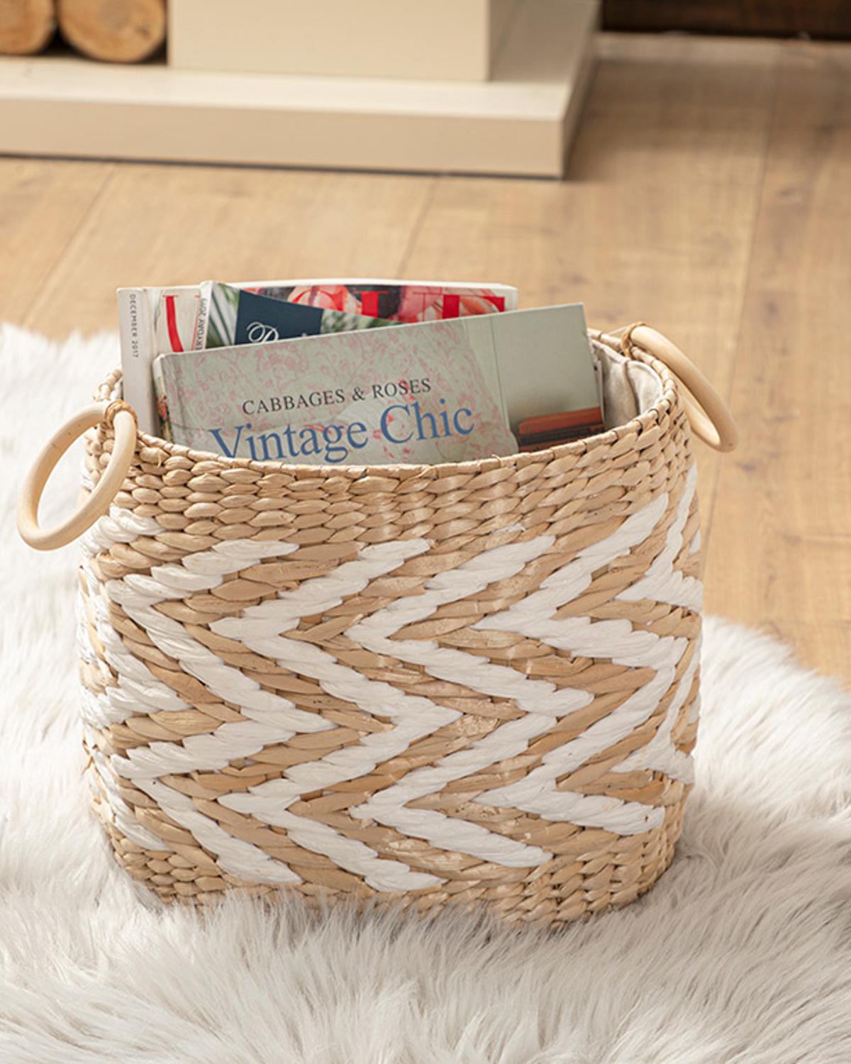 Rustic Кошница Слама 28x24 см Бежов