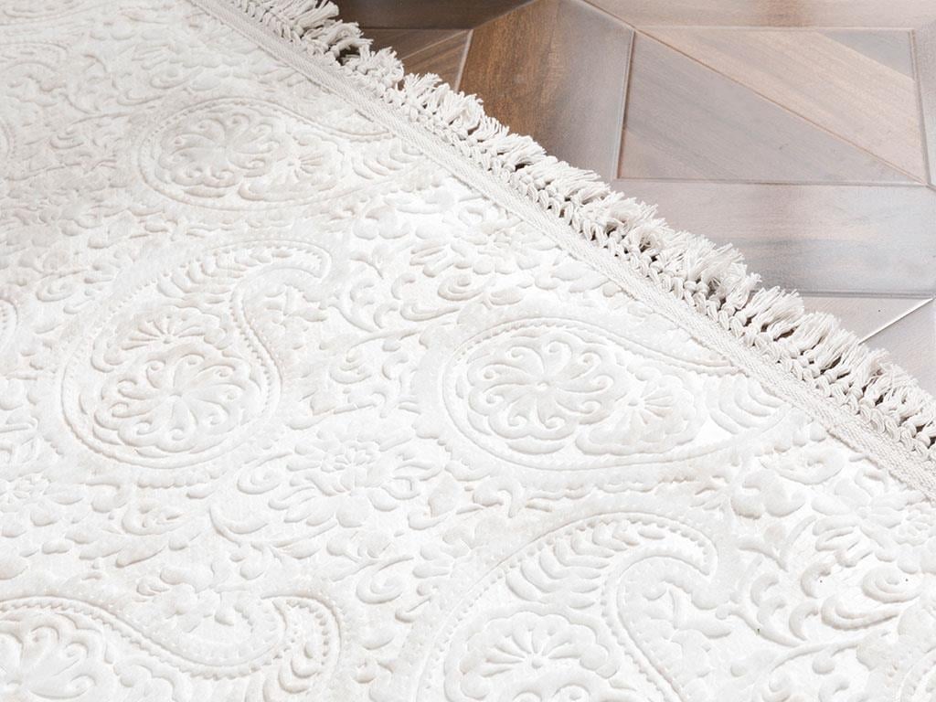 Şal Desen Polyestere Carpet 120x180 cm Ecru