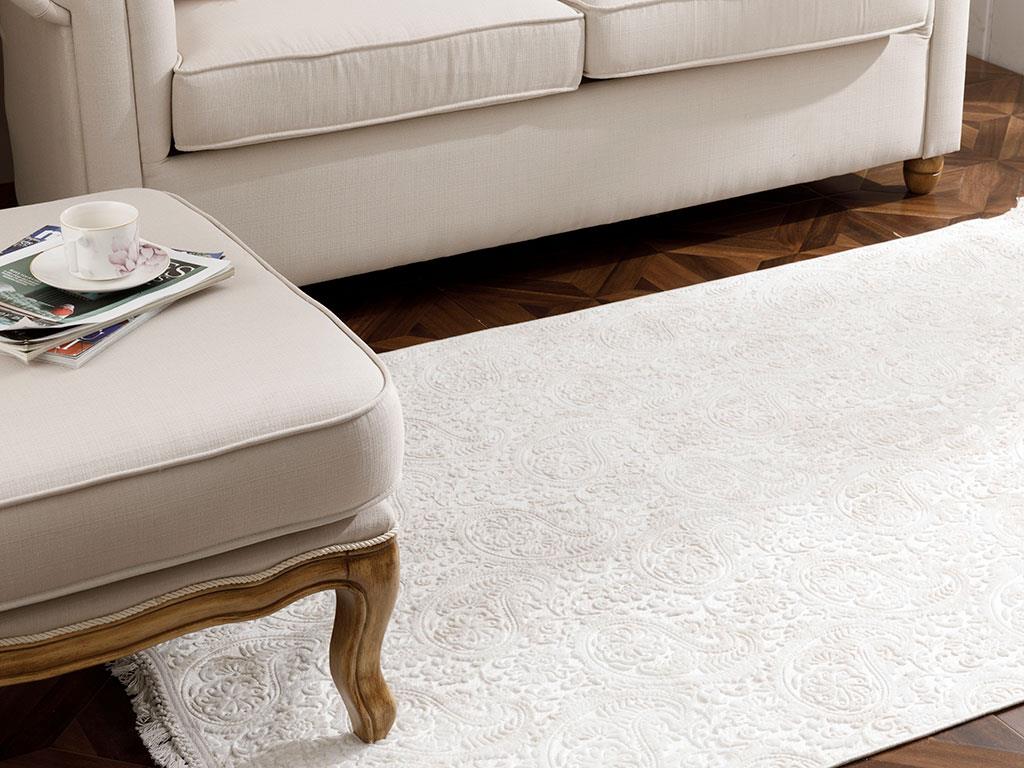 Şal Desen Polyestere Carpet 120x180 cm Ecru