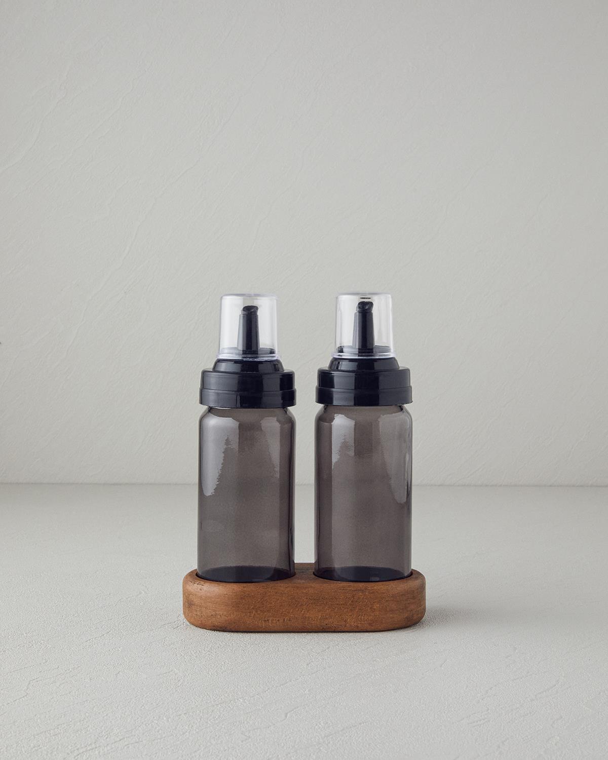 Saly Съд За Олио Или Оцет 2 бр. Стъкло 245 мл Антрацит