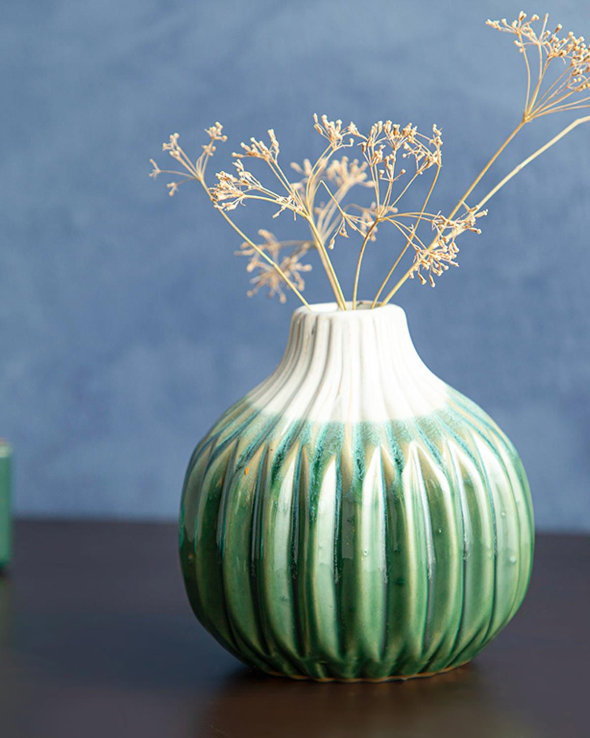 Sandra Ваза 12x12x24 см Зелен