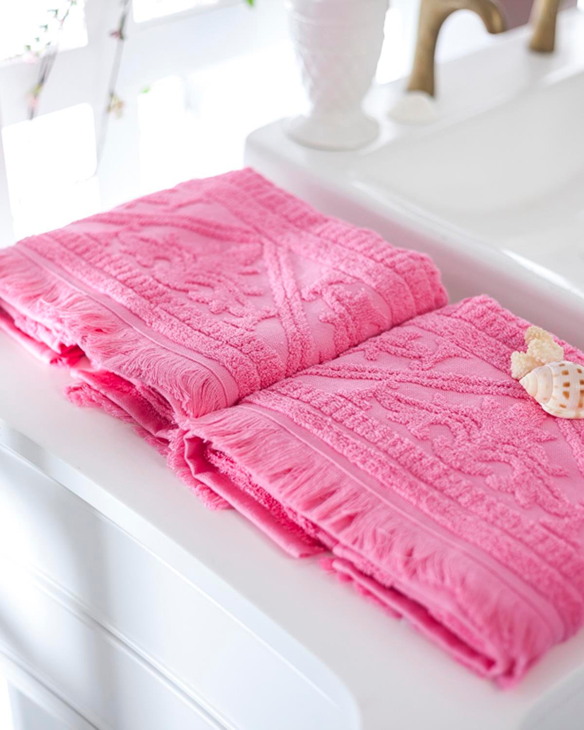 Sara Кърпа За Лице Жакардов . Бонбонено розово