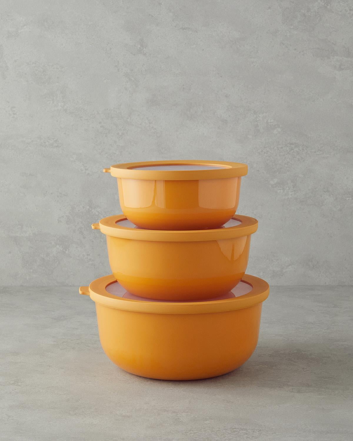 Sara Кутия За Съхранение 3 бр. Пластмаса 1,5 + 2,5 + 4 л Жълт