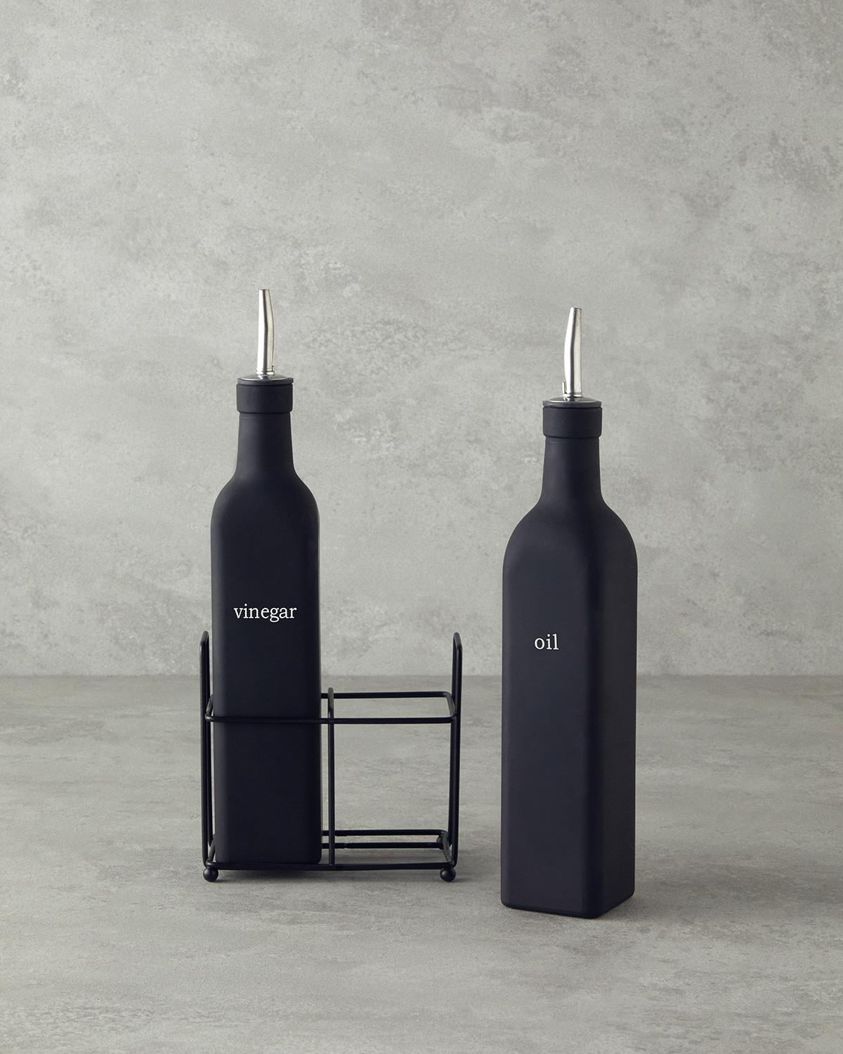 Sarah Съд За Олио Или Оцет 2 бр. Стъкло 500 мл Черен