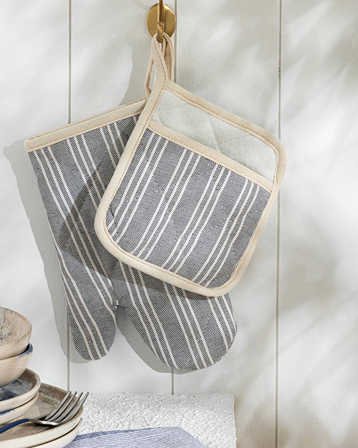 Scratch Line Кухненски Комплект 2Бр., Памучен, Тъмно Синьо., 0