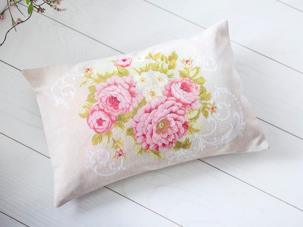 Scroll Rose ВЪЗГЛАВНИЦА Панама 35x55 cm Pink
