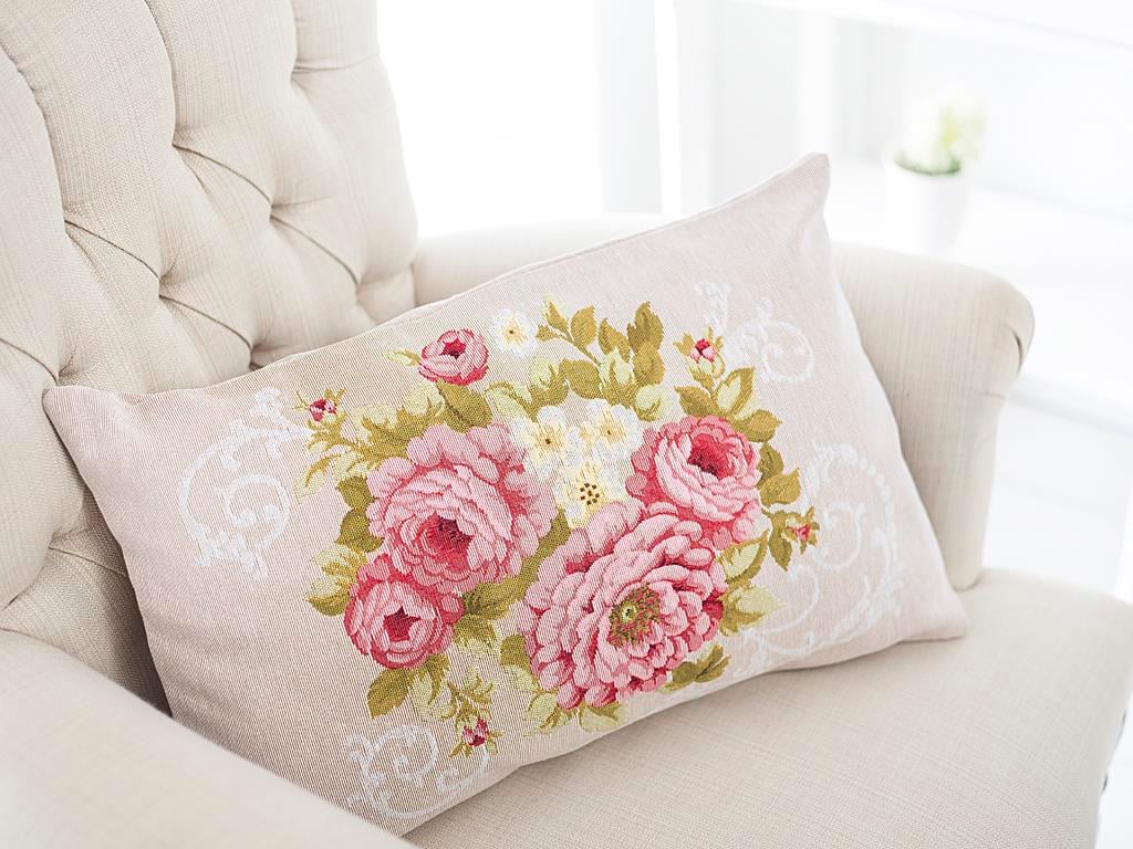 Scroll Rose ВЪЗГЛАВНИЦА Панама 35x55 cm Pink
