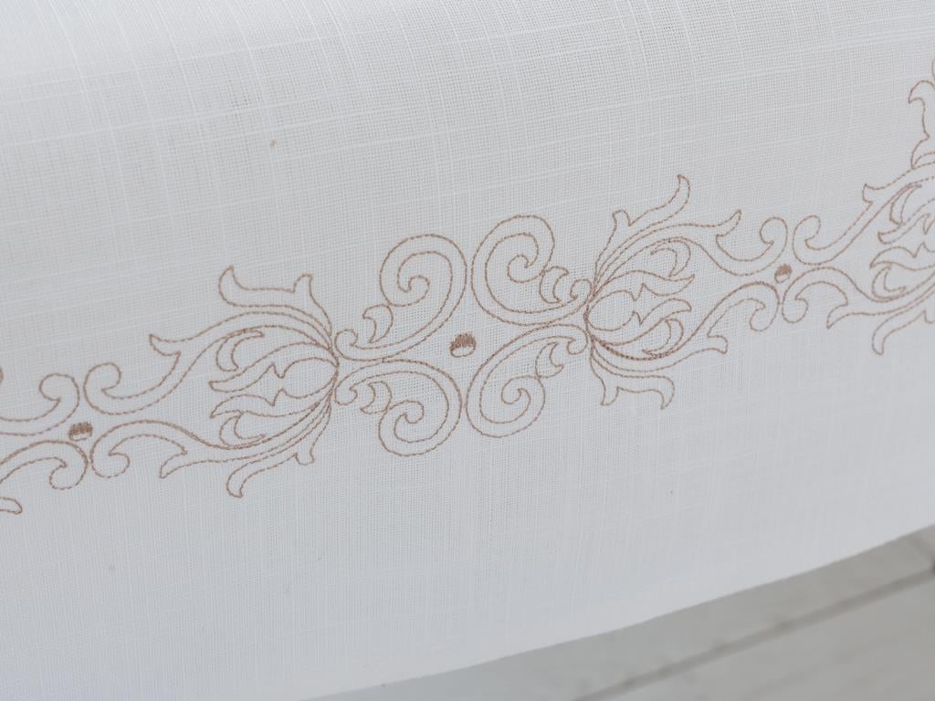 Scroll Style Покривка за Маса Бродирани 85x85 cm Stone Color