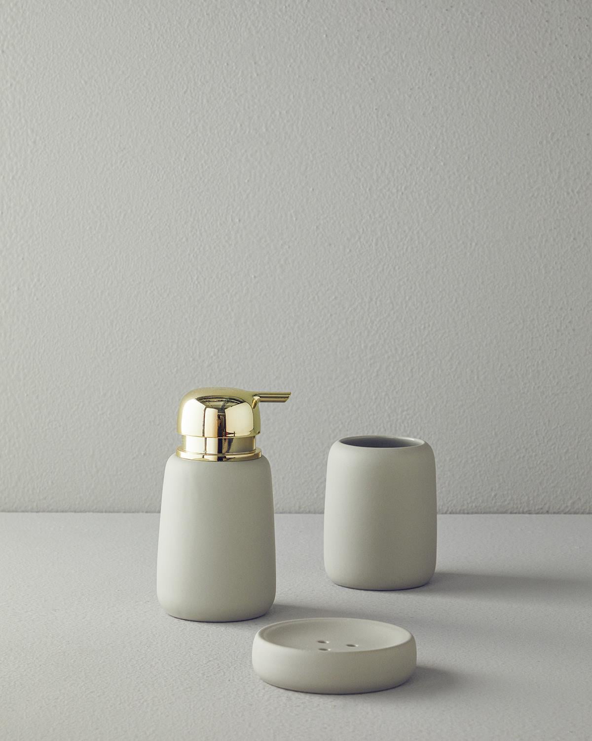 Shade Комплект За Баня 3 бр. Каменна керамика 8,6x16,7+8,5x11,2+11x3 см Сив