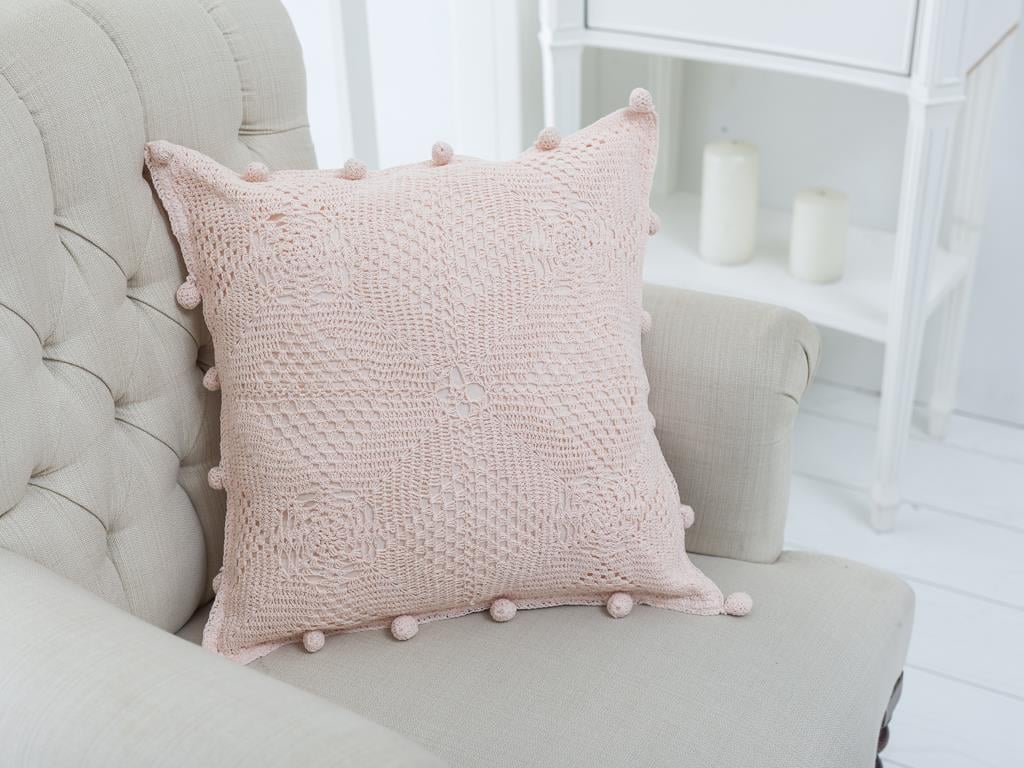 Shadow ВЪЗГЛАВНИЦА Ръчно 40x40 cm Светло розово,