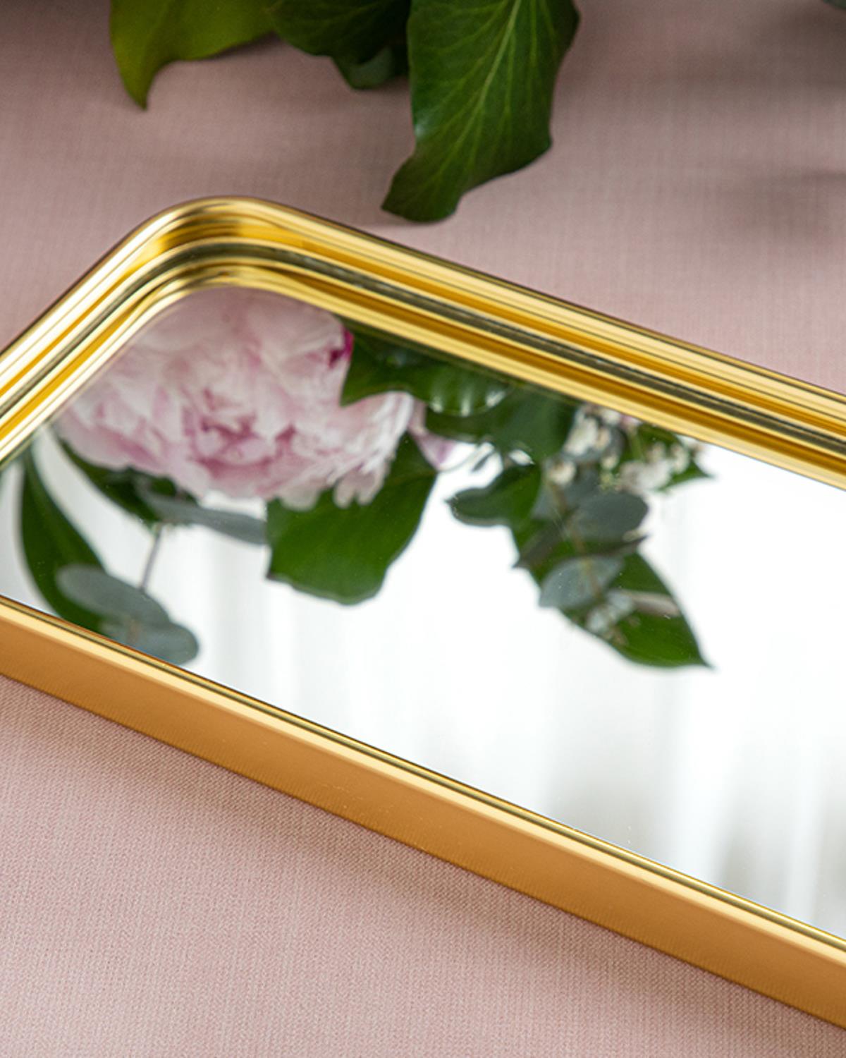 Shaped Табла С Огледало, Метал, Златисто, 0