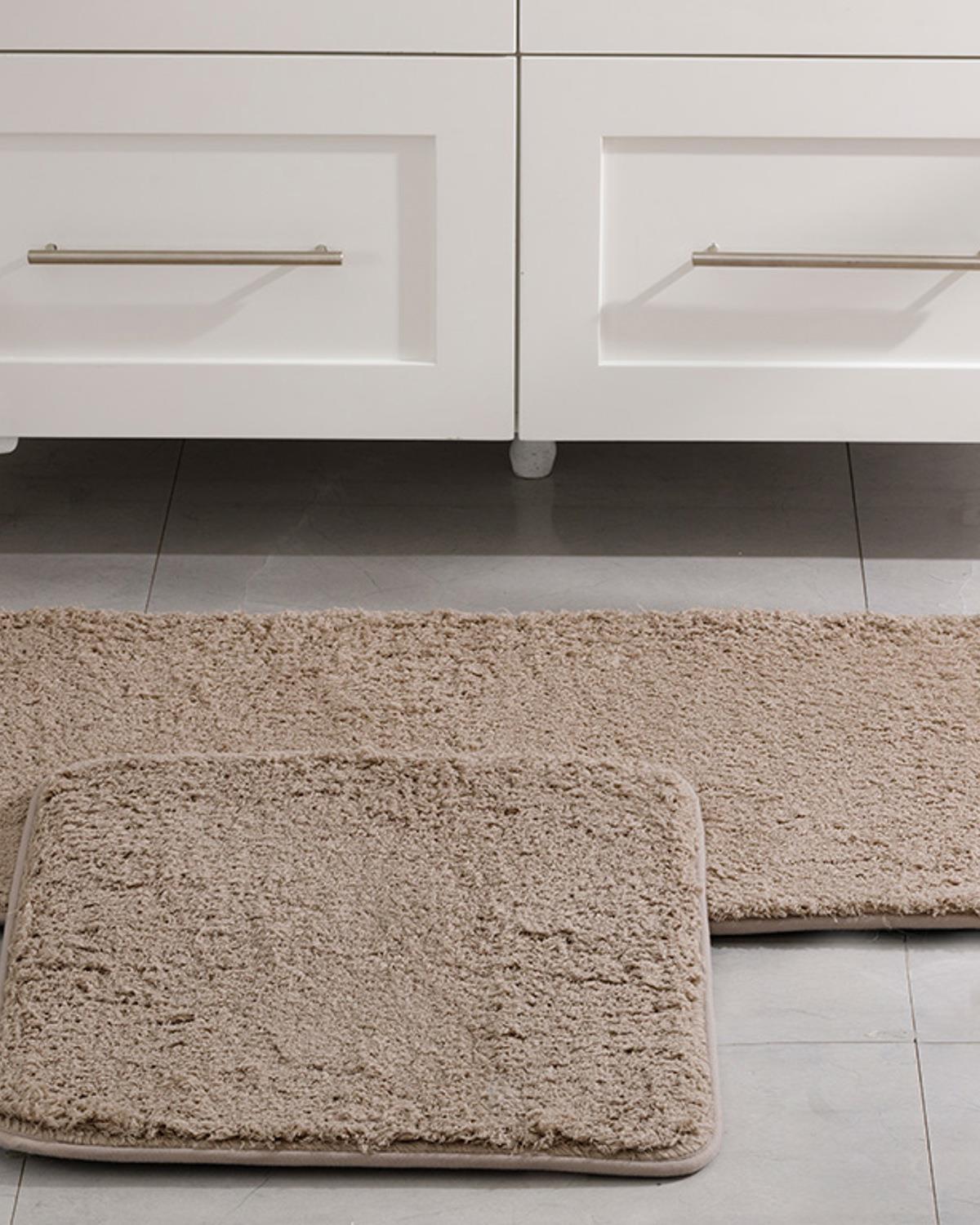 Sheep Комплект Постелки За Баня Полиестер 60x100 - 50x60 см Каменно сив..