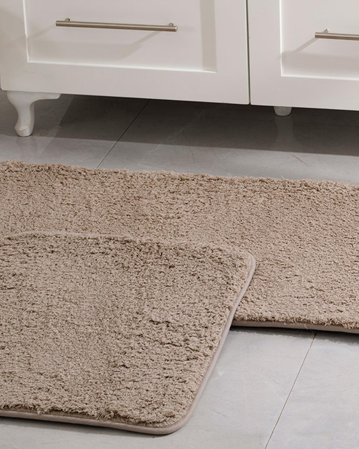 Sheep Комплект Постелки За Баня Полиестер 60x100 - 50x60 см Каменно сив..