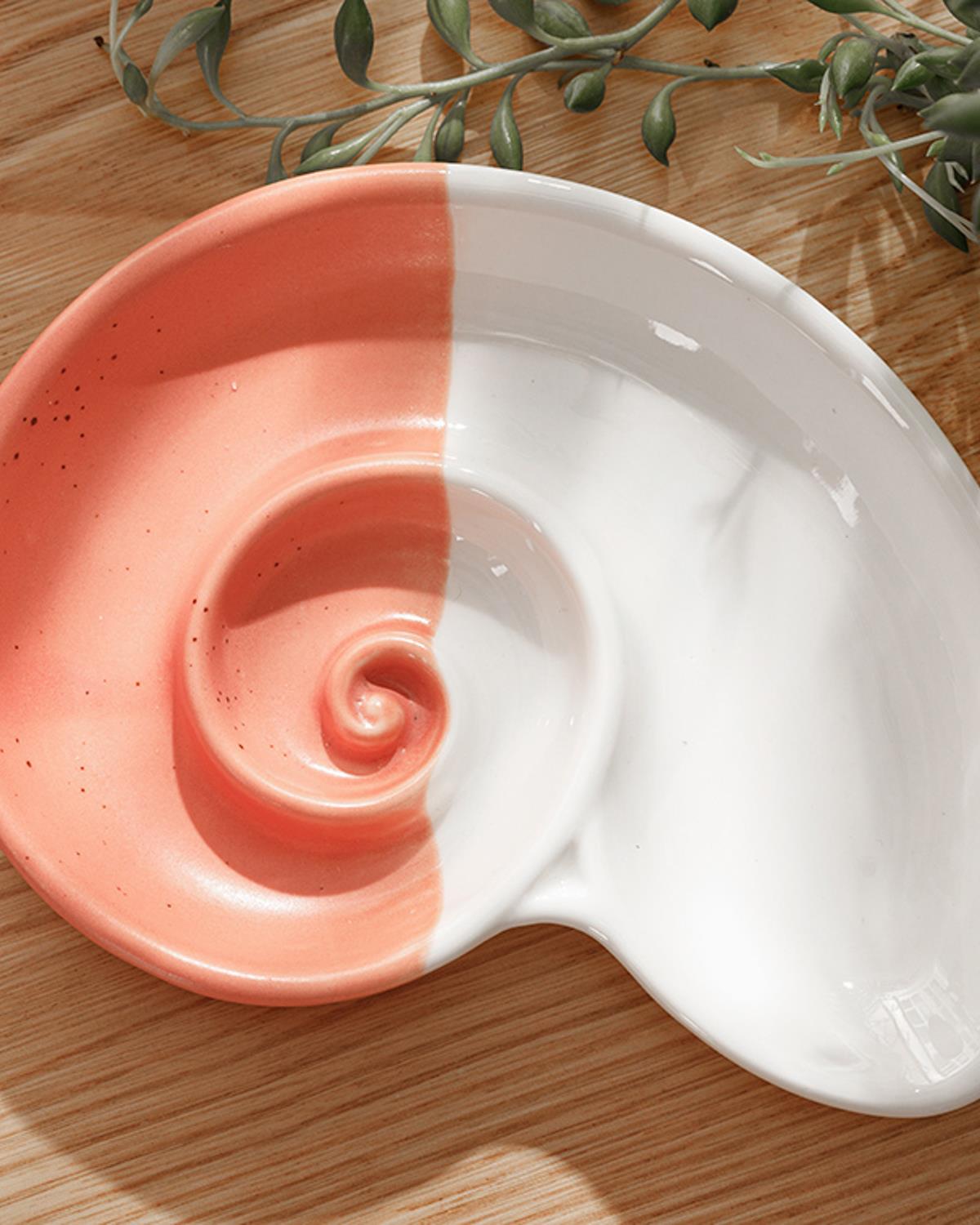 Shell Декоративна Чиния 14x10,5x2 см Оранжев