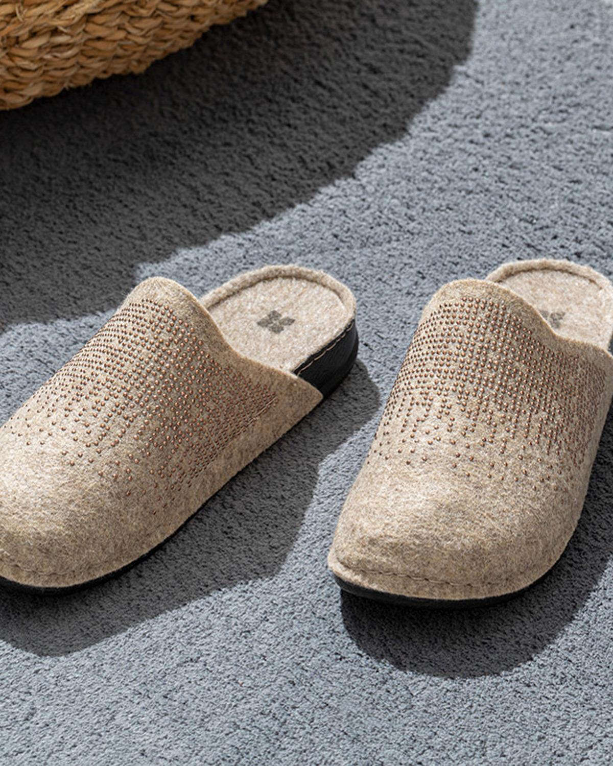 Shine Домашни Чехли Жена Филц 36 Бежов