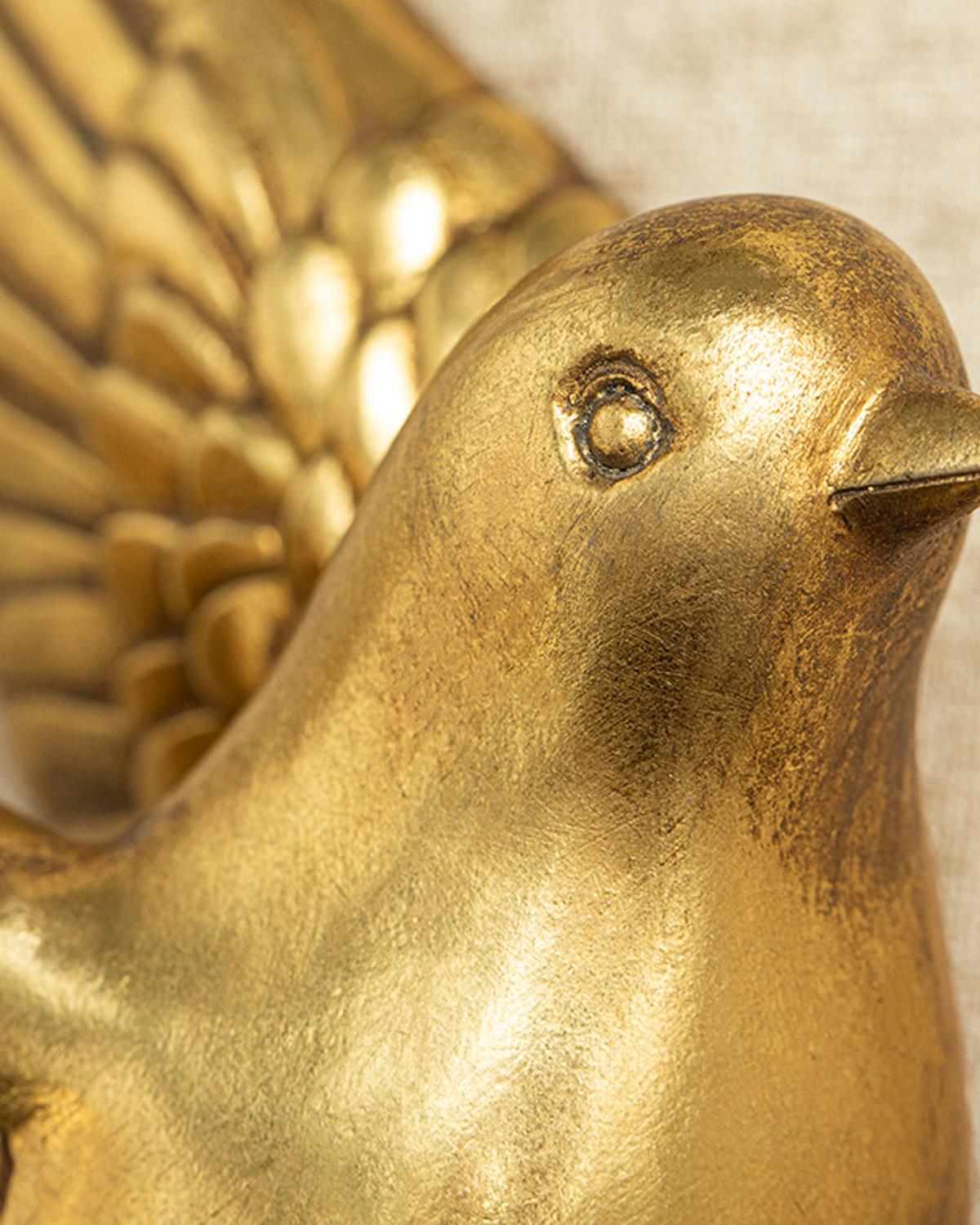 Shiny Bird Аксесоар За Стена Полирезин 22x9x29,5 см Златен