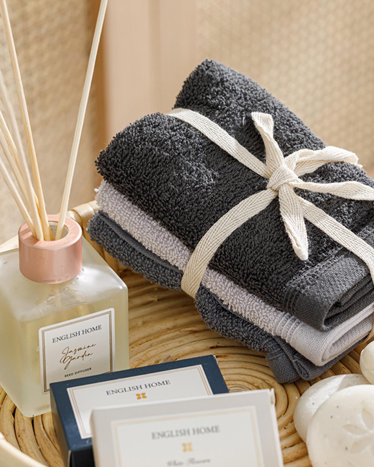 Simple ХАВЛИЯ КОМПЛЕКТ 3 бр. Рипсено 30x30 cm Light Grey-Anthracit-Black