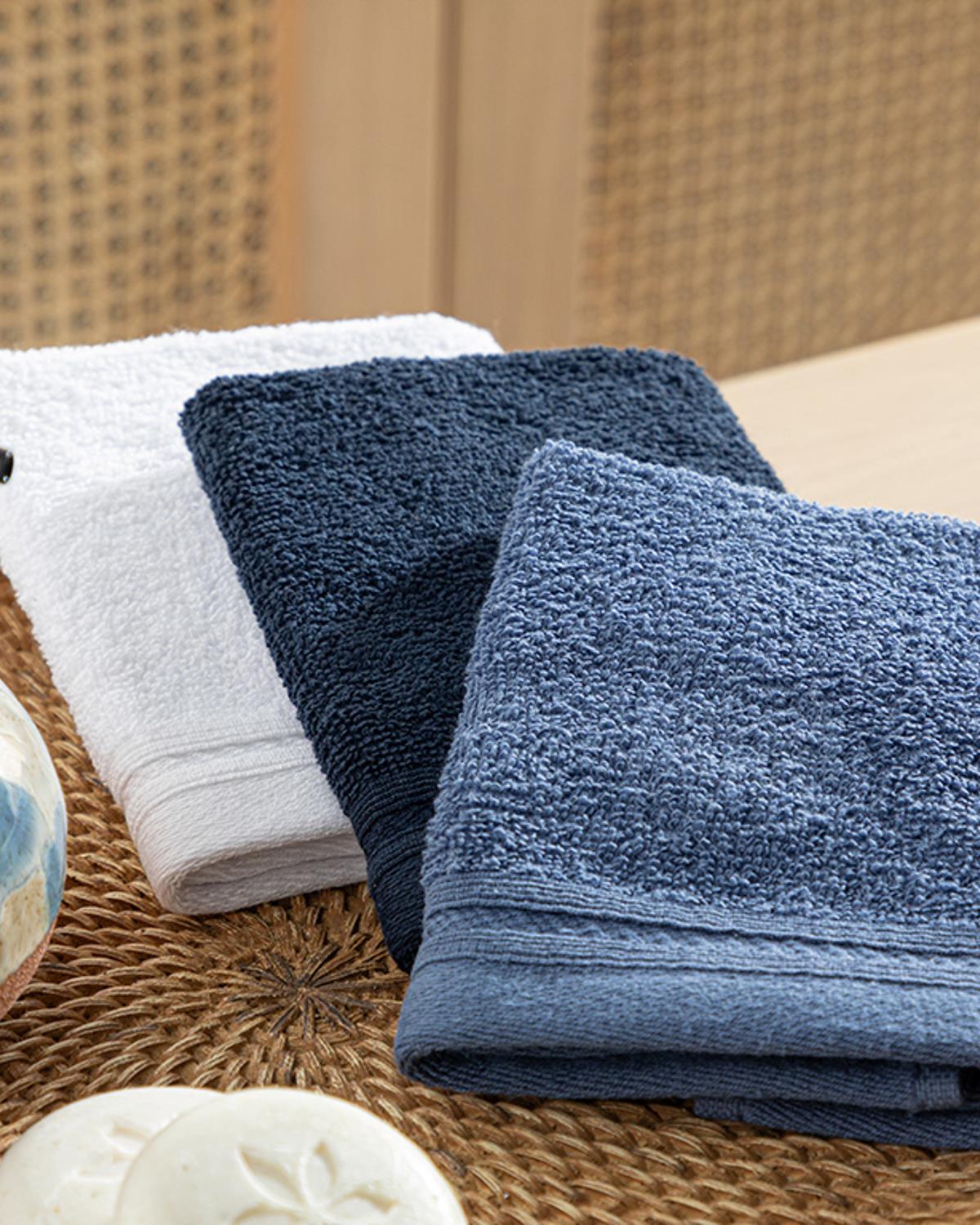 Simple Кърпа За Ръце 3 бр. Памучен 30x30 см Бял - Морскосин - Син