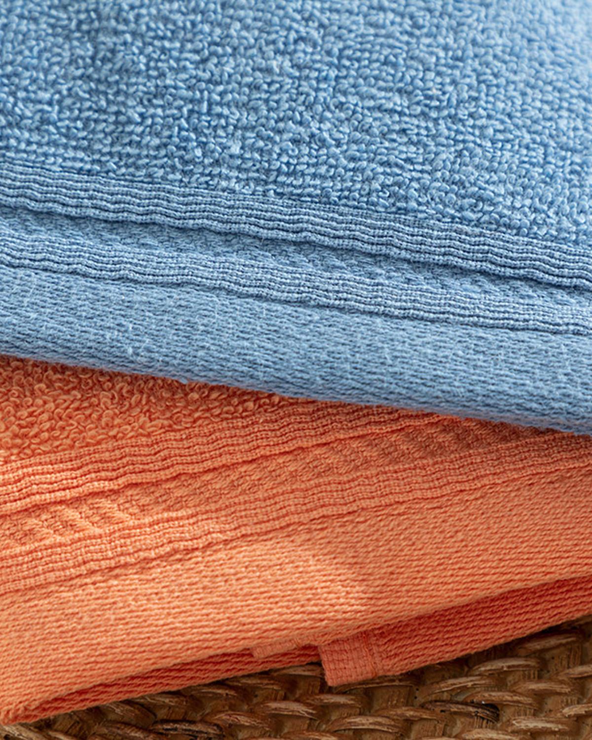 Simple Хавлии За Ръце 3 Бр., Памучен, Оранжево - Светло Синьо - Екрю, 30 X 30 Cm