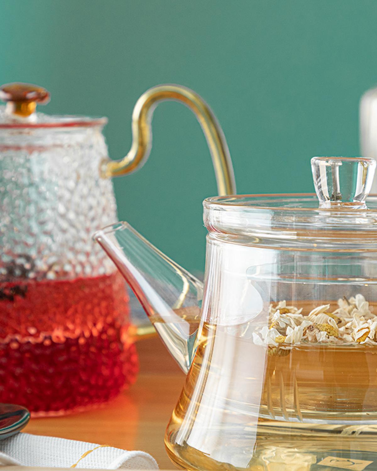 Simple Чайник С Цедка, Жакард С Граници, Прозрачен, 500 Ml