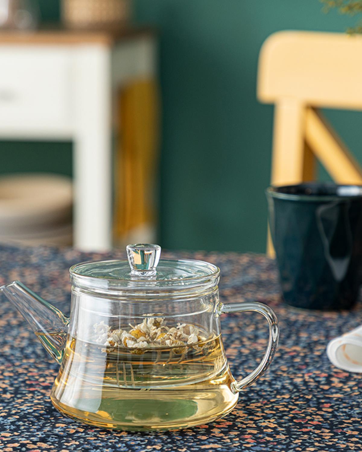 Simple Чайник С Цедка, Жакард С Граници, Прозрачен, 500 Ml