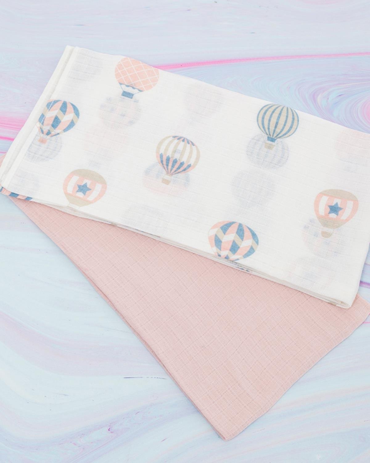 Sky Бебешко Покривало 2 бр. Муселин 100x100 см Розов