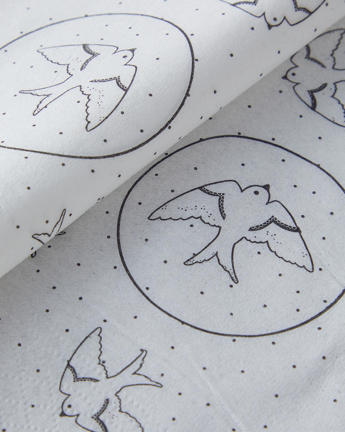 Хартиени Салфетки 20 бр. Хартия 33x33 см Черен - Бял