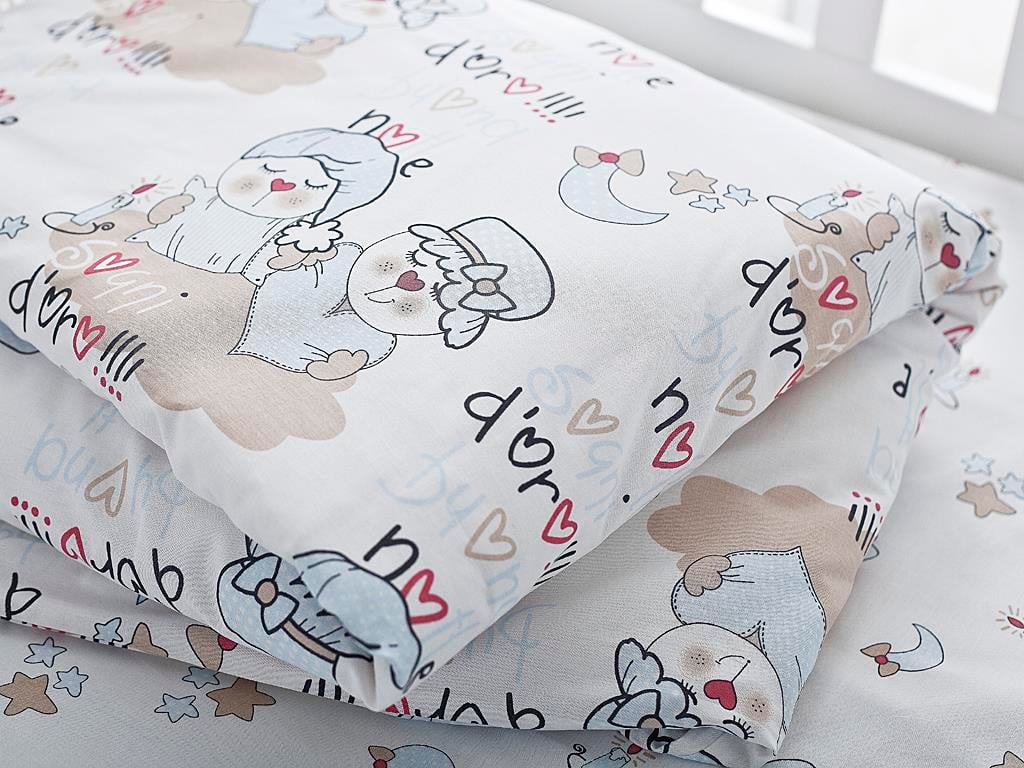 Sleeping Bears БЕБЕШКИ ЧАРШАФИ КОМ Памучен 100x150 cm Blue.