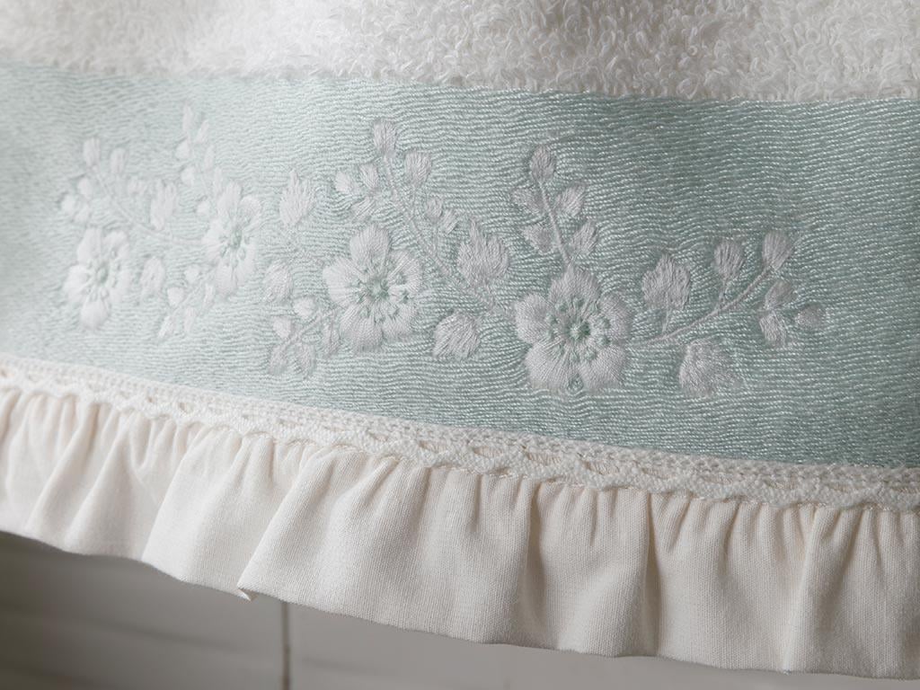 Small Flowers ХАВЛИЯ ЗА ЛИЦЕ С бордюр 50x80 cm Ecru-Celadon