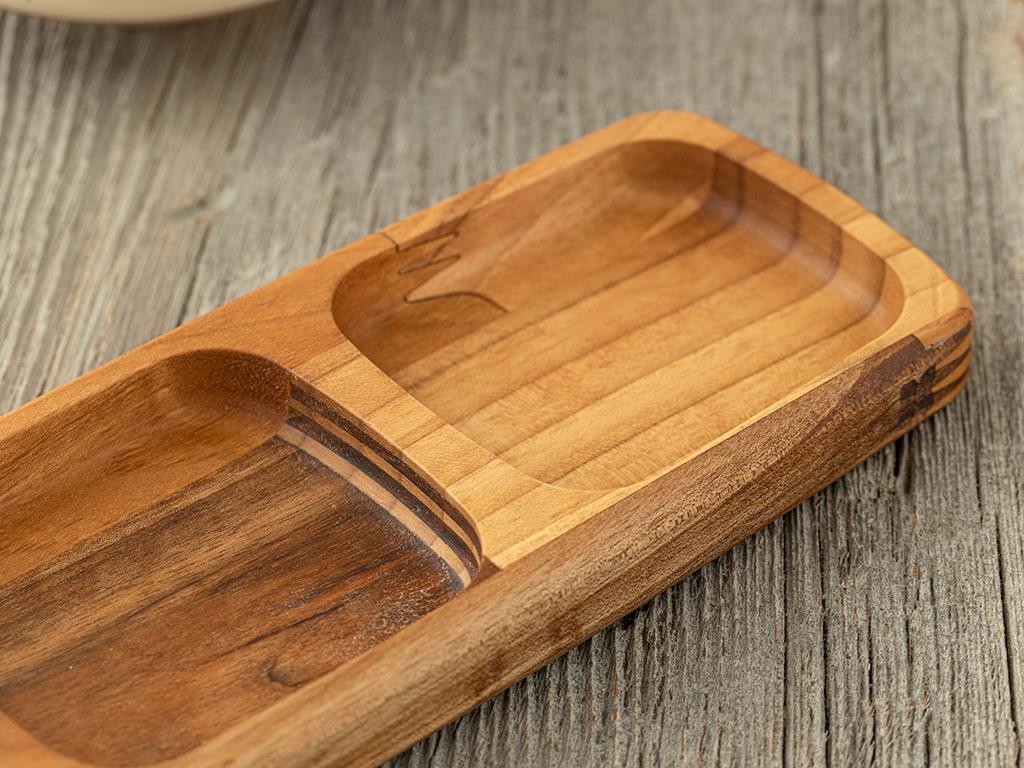 Sofia Купа За Аперитив С 3 отделения Орех 26x8 см Кафяв