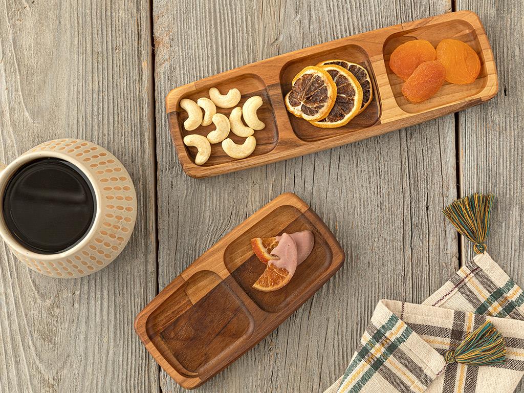 Sofia Купа За Аперитив С 3 отделения Орех 26x8 см Кафяв