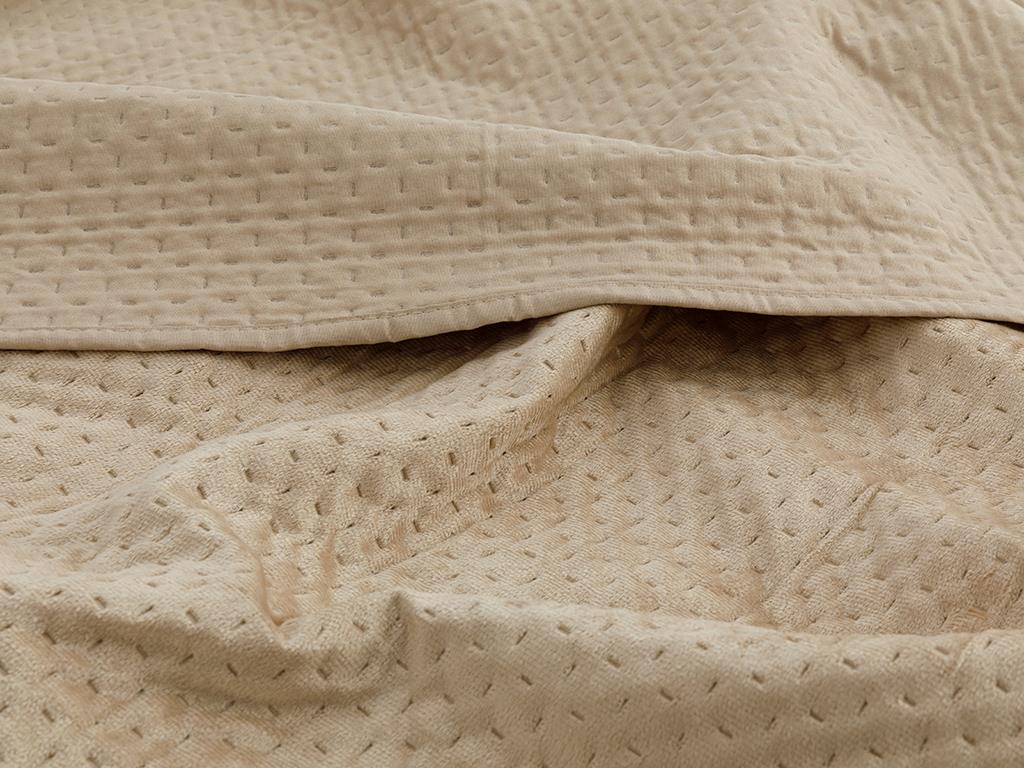 Soft ПОКРИВКА ЗА ЛЕГЛО К Двоен човек Кадифе 240x260 cm Beige