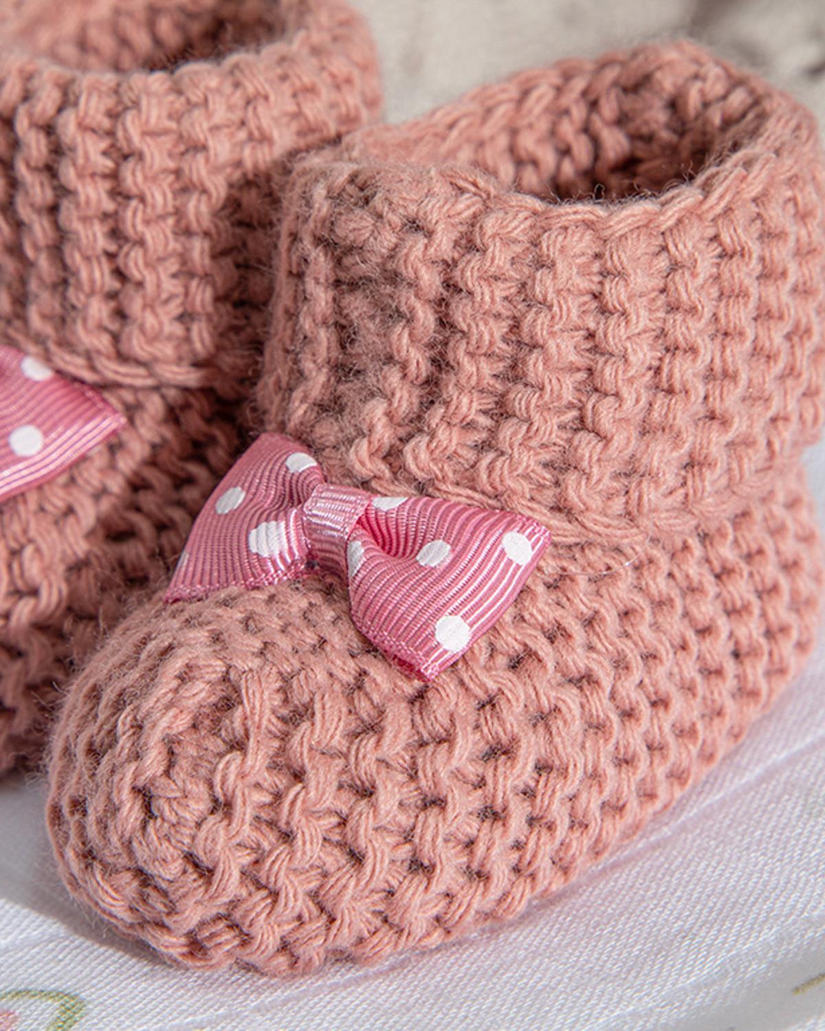 Soft Бебешки Чорапи С Панделка, Трикотаж, Розово, 6-12 Месеца