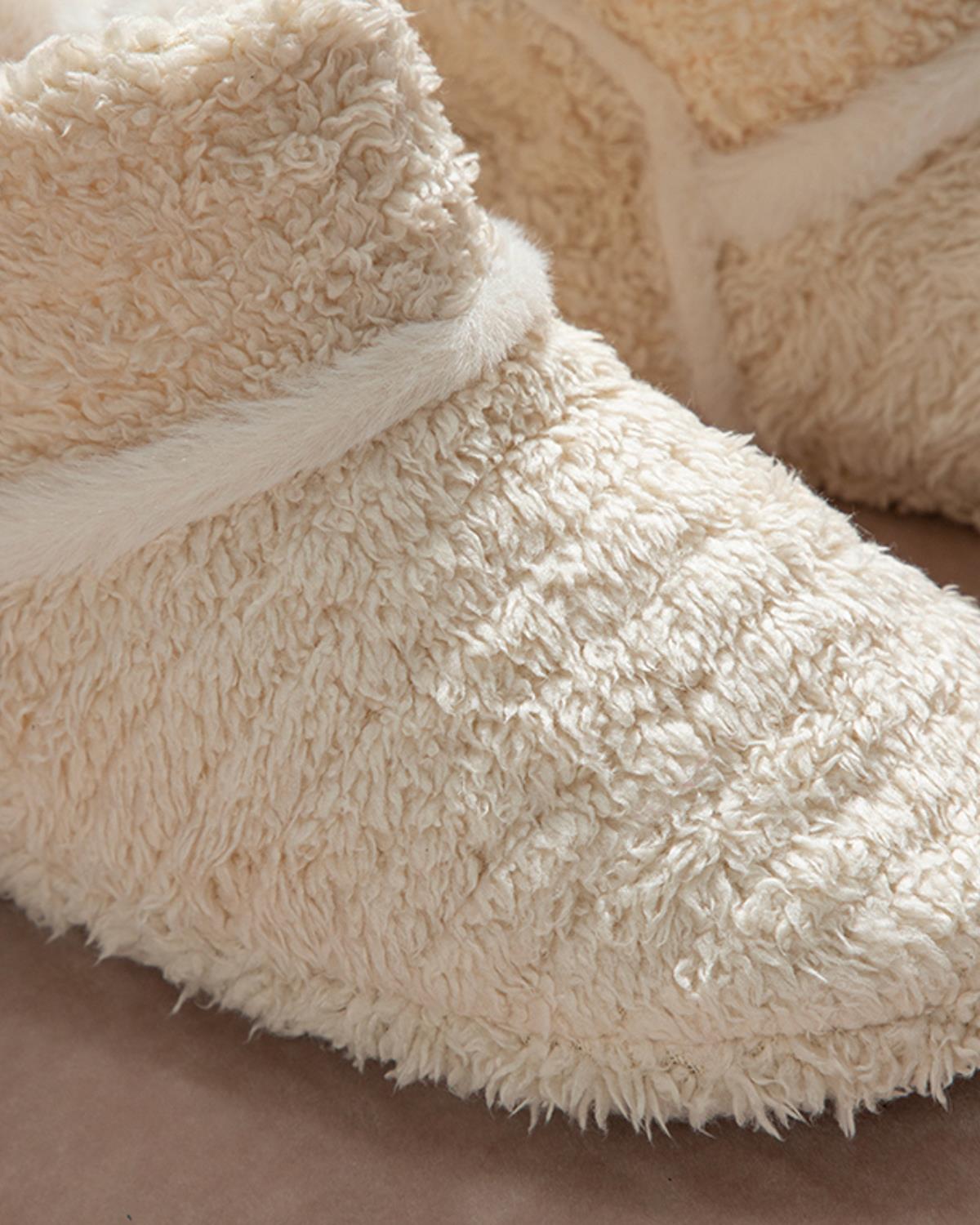 Soft Stripe Боти За Дома Дамски, Плюш, Бежово, 38