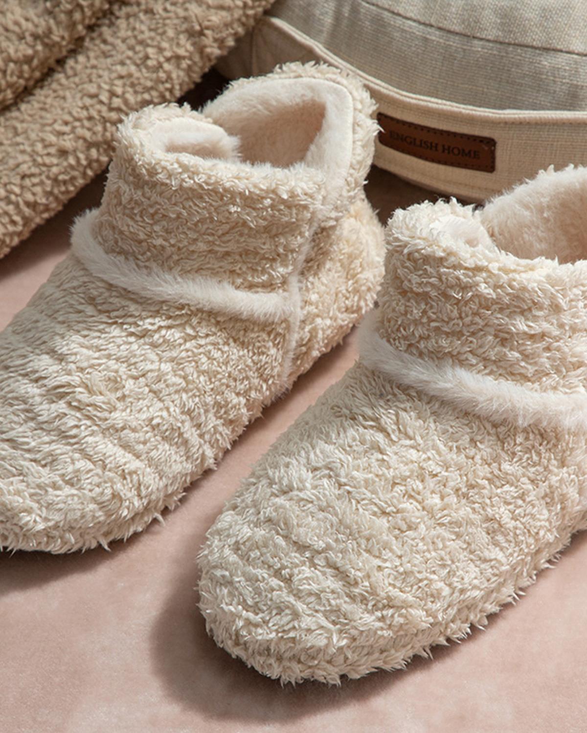 Soft Stripe Боти За Дома Дамски, Плюш, Бежово, 39