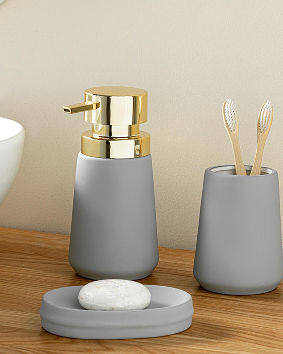 Soft Touch Комплект За Баня 3 бр. 17x8x8 + 10x8x8 + 12x8x8 см Сив