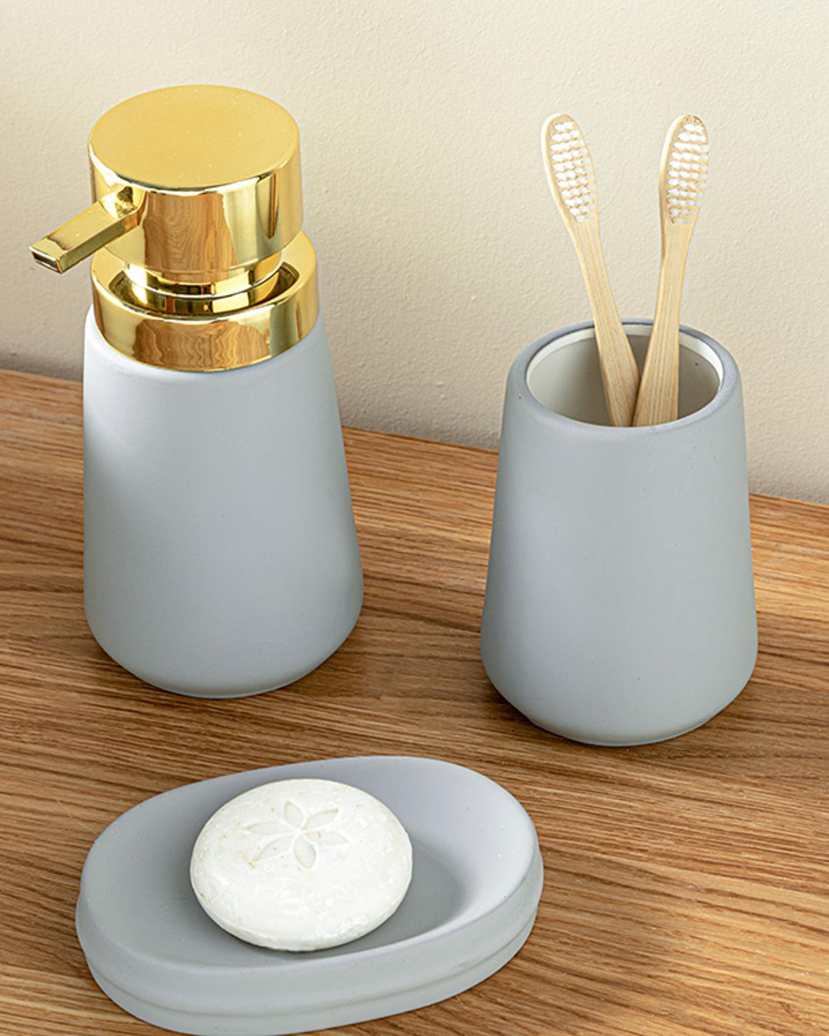 Soft Touch Комплект За Баня 3 бр. 17x8x8 + 10x8x8 + 12x8x8 см Сив