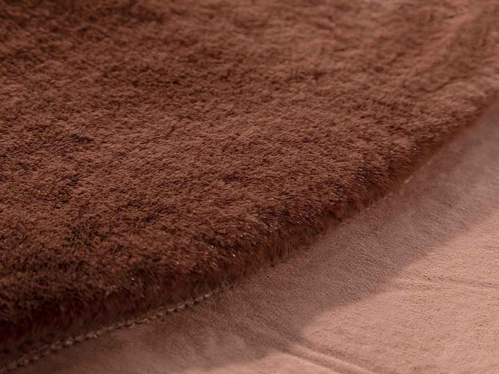 Soft Touch Кожа Rabbit Плюш, Тъмна Шипка, Правоъгълен Разрез 120Х180 См
