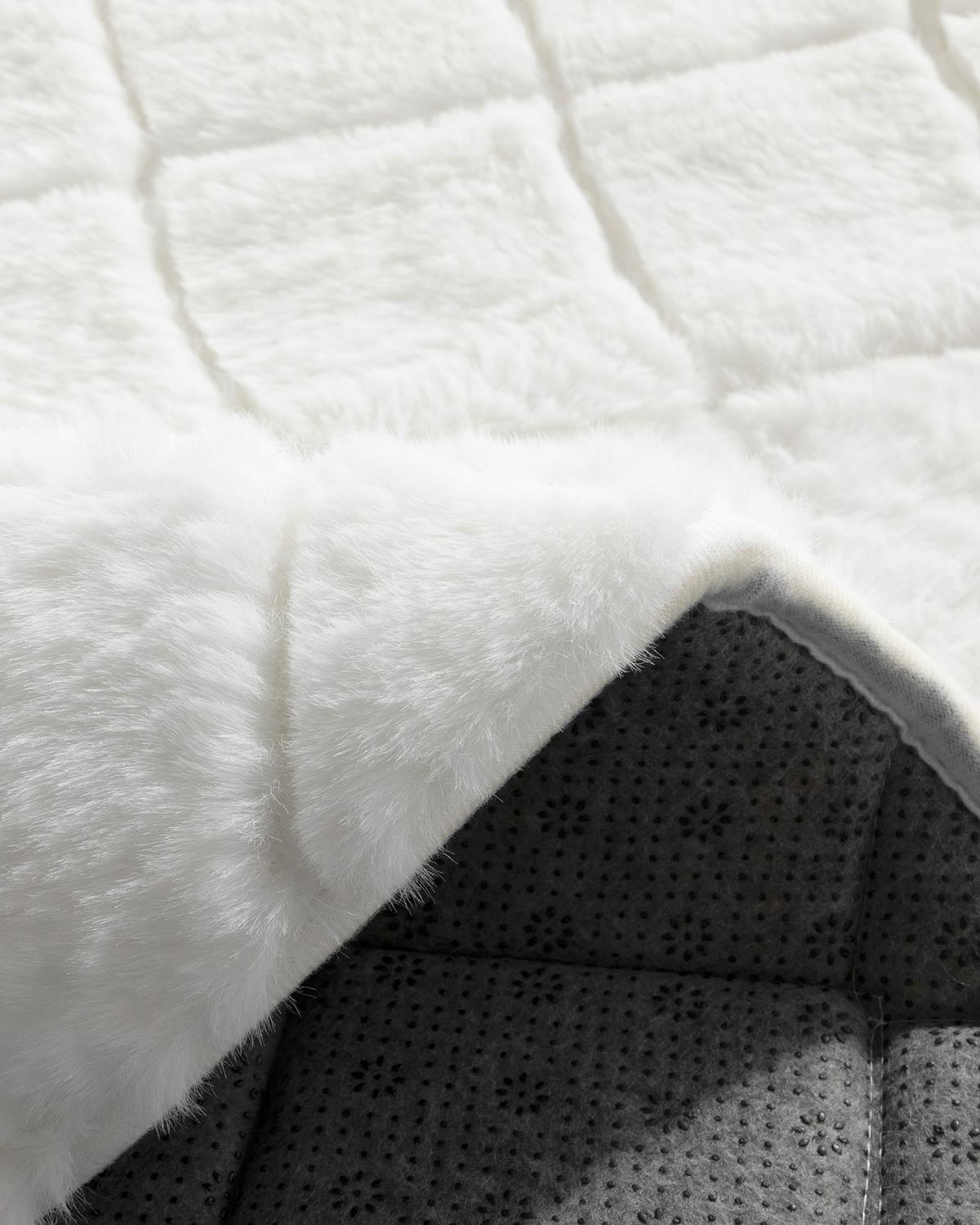 Soft Touch Rabbit Plush Fake  Fur 80x150cm dikdörtgen kesim Light Gray