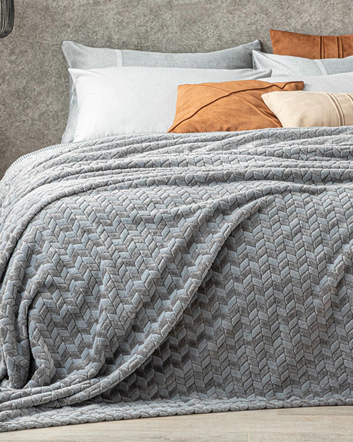 Softy Braid Одеяло Двоен Супер мек омбре 200x220 см Сив